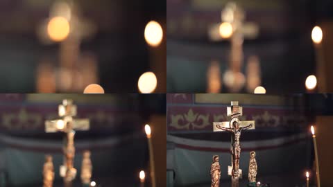 基督教十字架烛光