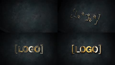 金色LOGO标志路径动画演绎模版