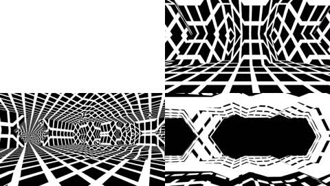 黑白抽象图形网格迷幻动画