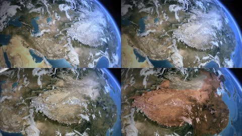 太空拍摄地球 旋转到中国