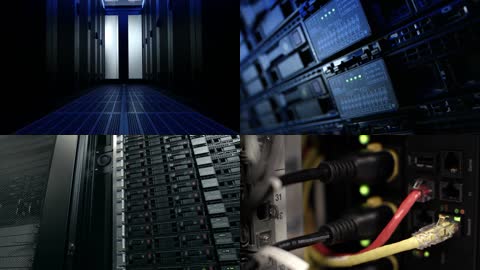 4K服务器大型数据库中心主机高科技数码云存储高清实拍