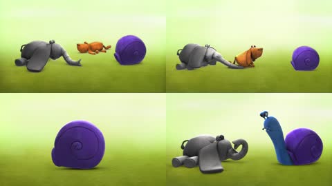 【创意动画】小狗大象和蜗牛搞笑