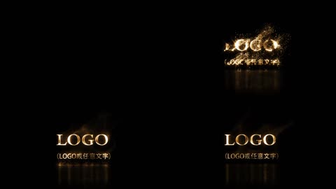 金色粒子标志logo演绎片头