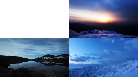 冬季夜空延时摄影风景视频
