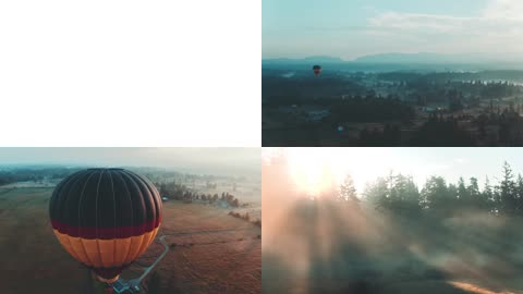 4K航拍文艺范热气球翱翔