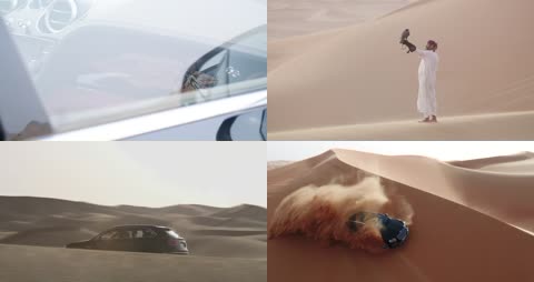 阿联酋迪拜沙漠飞车慢镜头