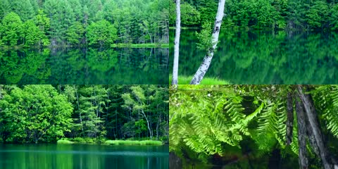 日本御射鹿池青山绿水秀丽风景