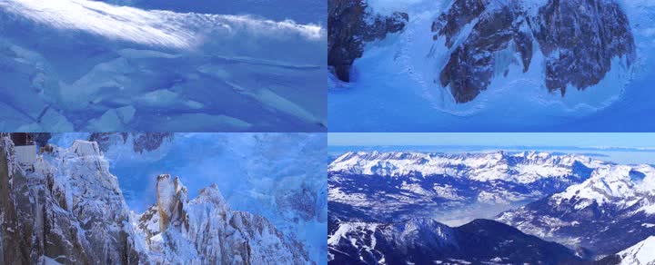 4K航拍震撼阿尔卑斯山白朗峰美景