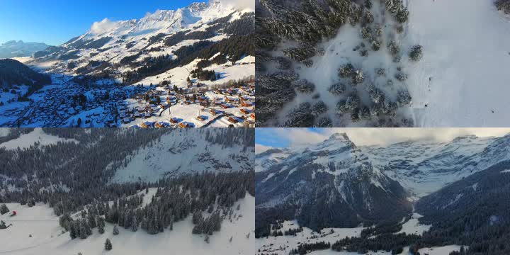 4K航拍瑞士阿尔卑斯山