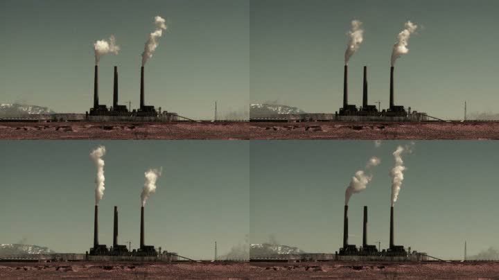 场景实拍工厂排放废气