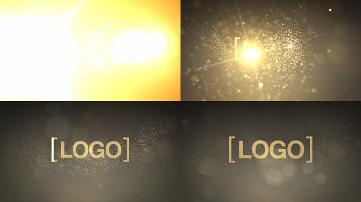 金色粒子logo片头 