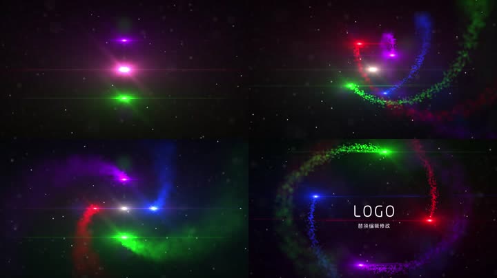 彩色粒子光圈LOGO标志演绎