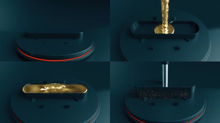 金属液体铸造卡环按钮LOGO片头演绎 