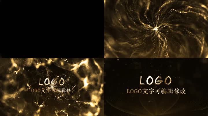 金色粒子logo大气 