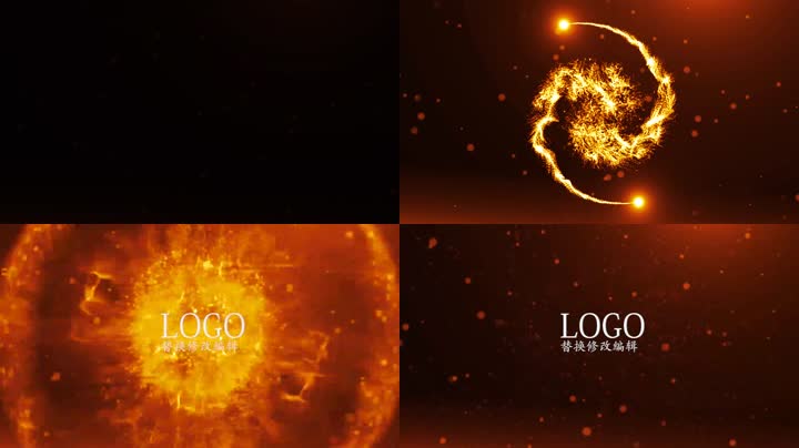 震撼粒子光线汇聚爆炸LOGO标志