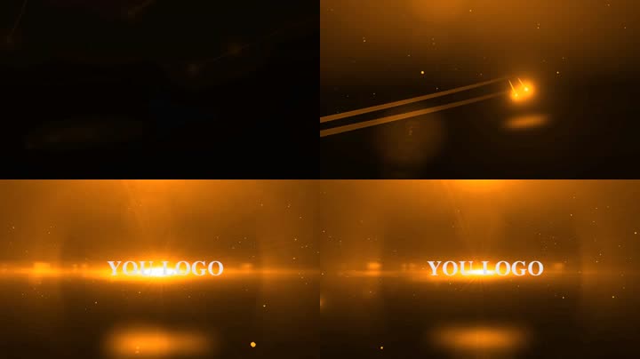 大气金色光效碰撞LOGO标志演绎