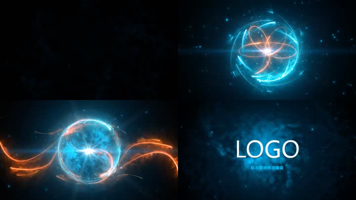大气粒子光线电流LOGO标志 