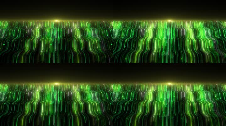 绿色粒子光线瀑布舞美led视频（循环）