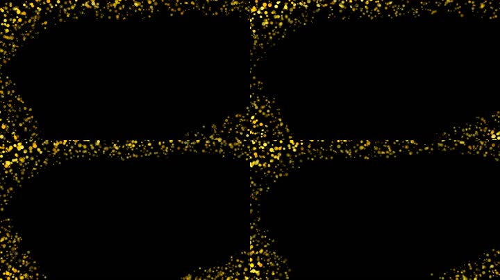 金色粒子光斑边框特效素材（循环通道）