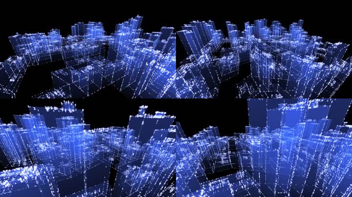 全息光影数字城市旋转循环带通道