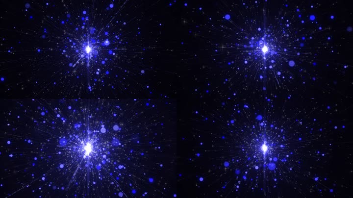 蓝色粒子放射发散星空（循环）