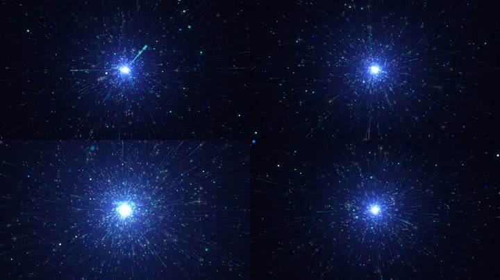 蓝色粒子放射发散星空（循环）