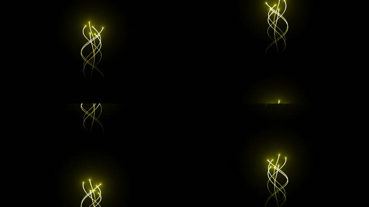 金色螺旋粒子光线特效系列素材
