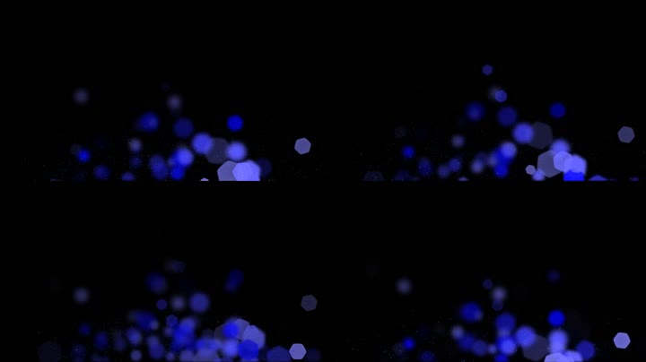 蓝色六边形粒子光斑特效素材（通道循环）