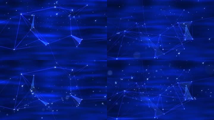 蓝色科技点线星空背景视频（循环）