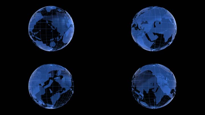蓝色科技地球旋转（循环通道）