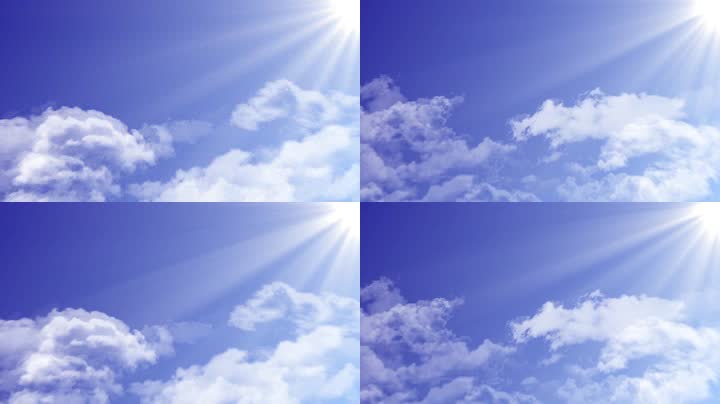蓝天阳光云层飞跃（循环）