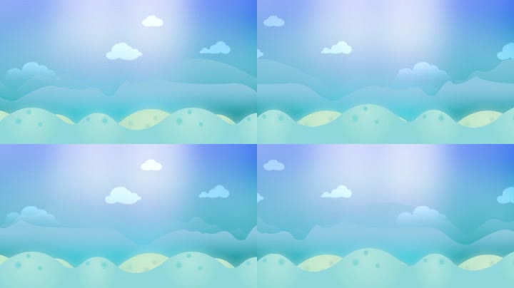 卡通蓝天白云背景视频（循环）