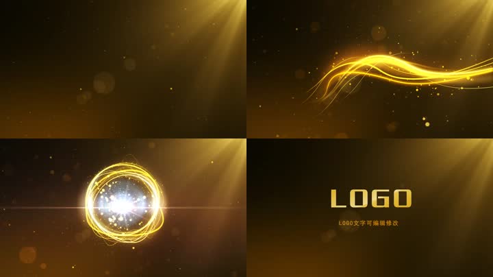 金色粒子光线LOGO 