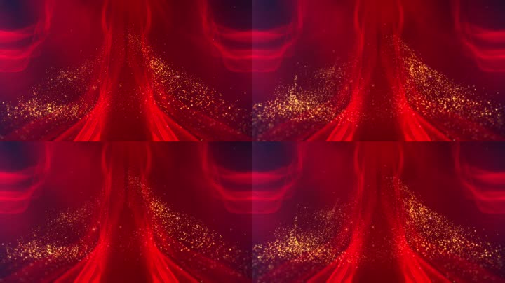 红绸丝绸粒子背景循环