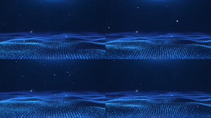 蓝色粒子网格波浪背景
