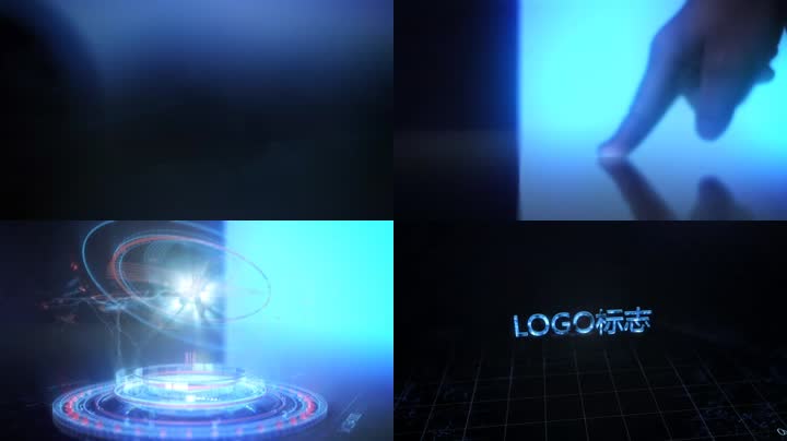 科幻人工智能指纹识别LOGO演绎 