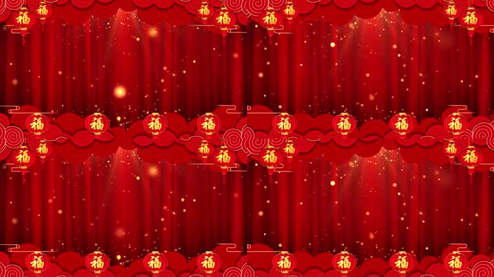 春节福字灯笼幕布边框背景