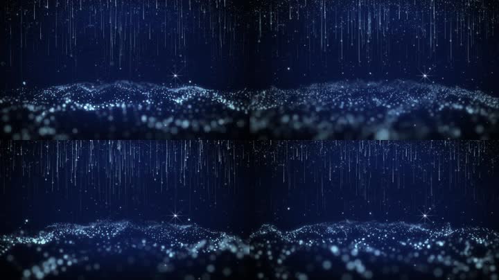 蓝色粒子线条粒子雨背景