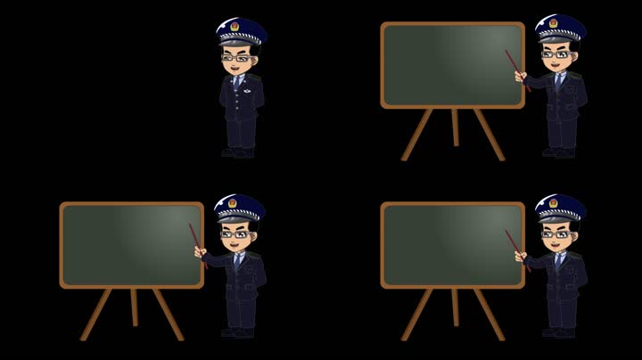 警察讲解动画循环通道