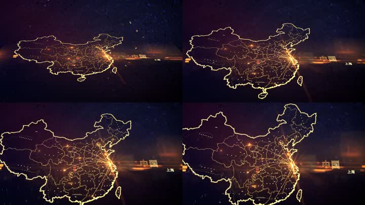 金色中国地图企业地图分布 