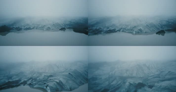 航拍广阔无垠的冰岛白冰川