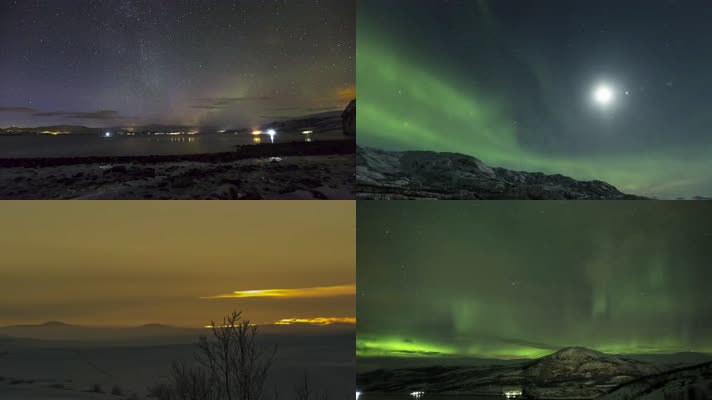4K挪威大自然极光美景