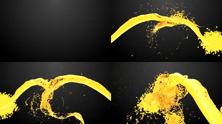 液体黄色油漆碰撞