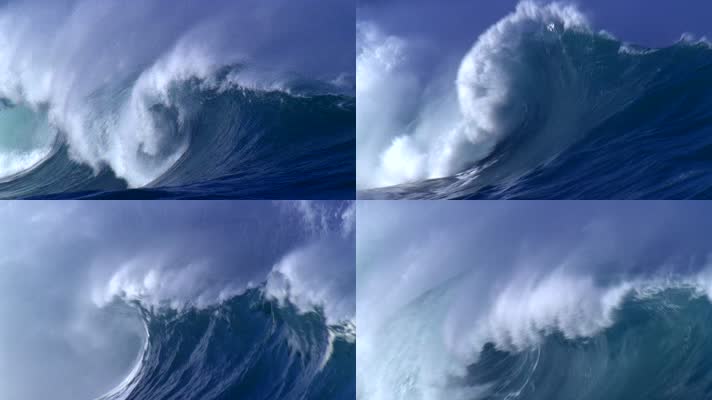 大海波浪浪花汹涌的海水