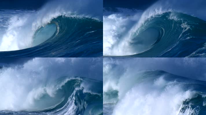 大海波浪浪花汹涌的海水