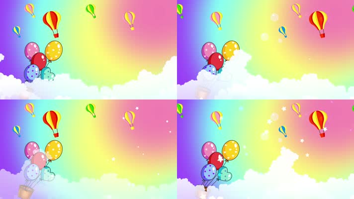 温馨气球卡通背景循环