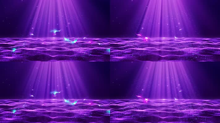 紫色星空粒子海洋背景循环