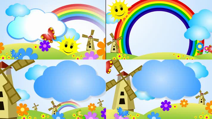 太阳彩虹儿童卡通背景