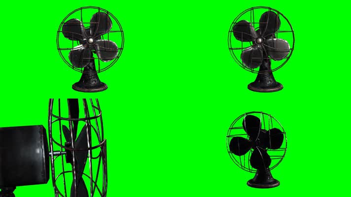 绿屏老式电风扇抠像素材