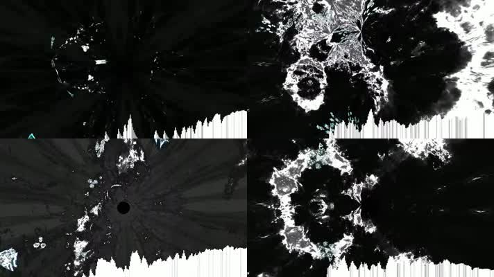 3K黑白抽象图形噪波led背景视频